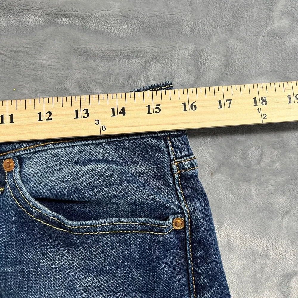 Levis 513 Slim Straight Fit Jeans Mens 32x30 Blue Denim Stretch Low Rise